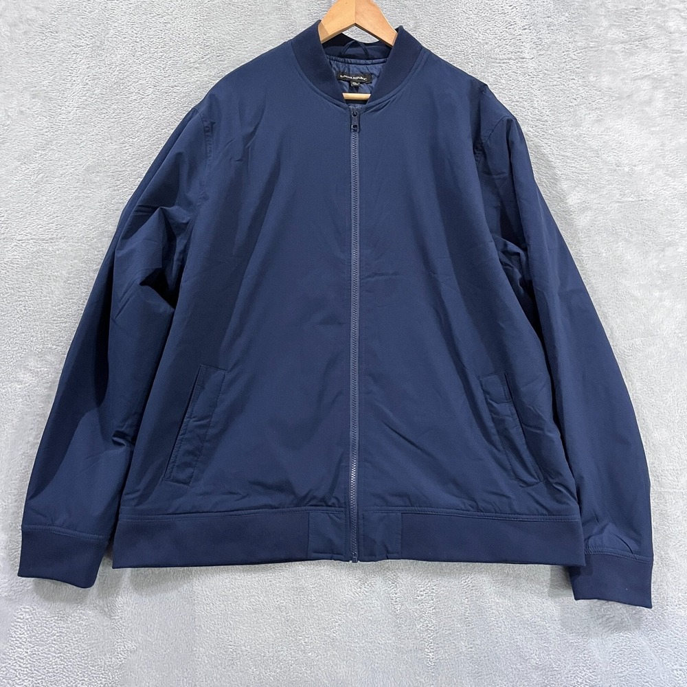 Banana Republic Jacket Mens 2XL Bomber Navy Blue Full Zip Insulated
